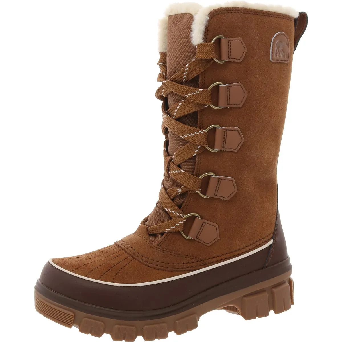 Womens Lace-Up Leather Winter & Snow Boots