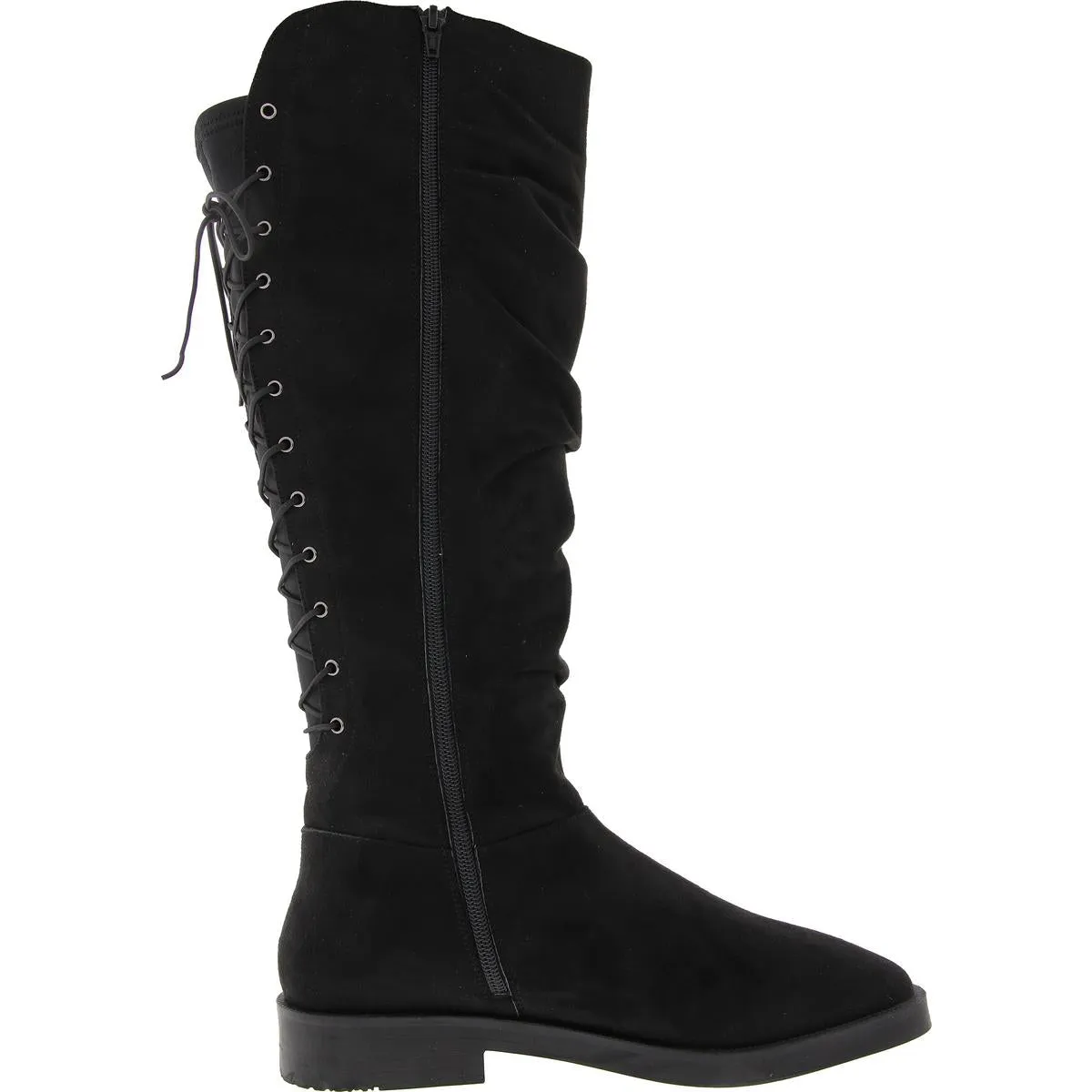 Womens Lace-Up Manmade Knee-High Boots