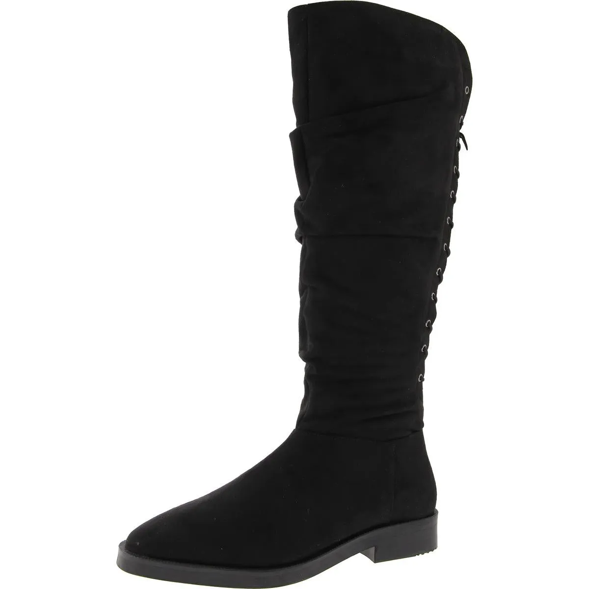 Womens Lace-Up Manmade Knee-High Boots