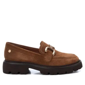 Women's Leather Moccasins In Camel