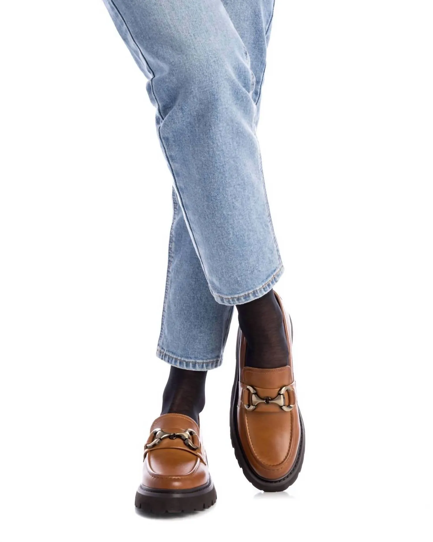 Women's Leather Moccasins In Camel