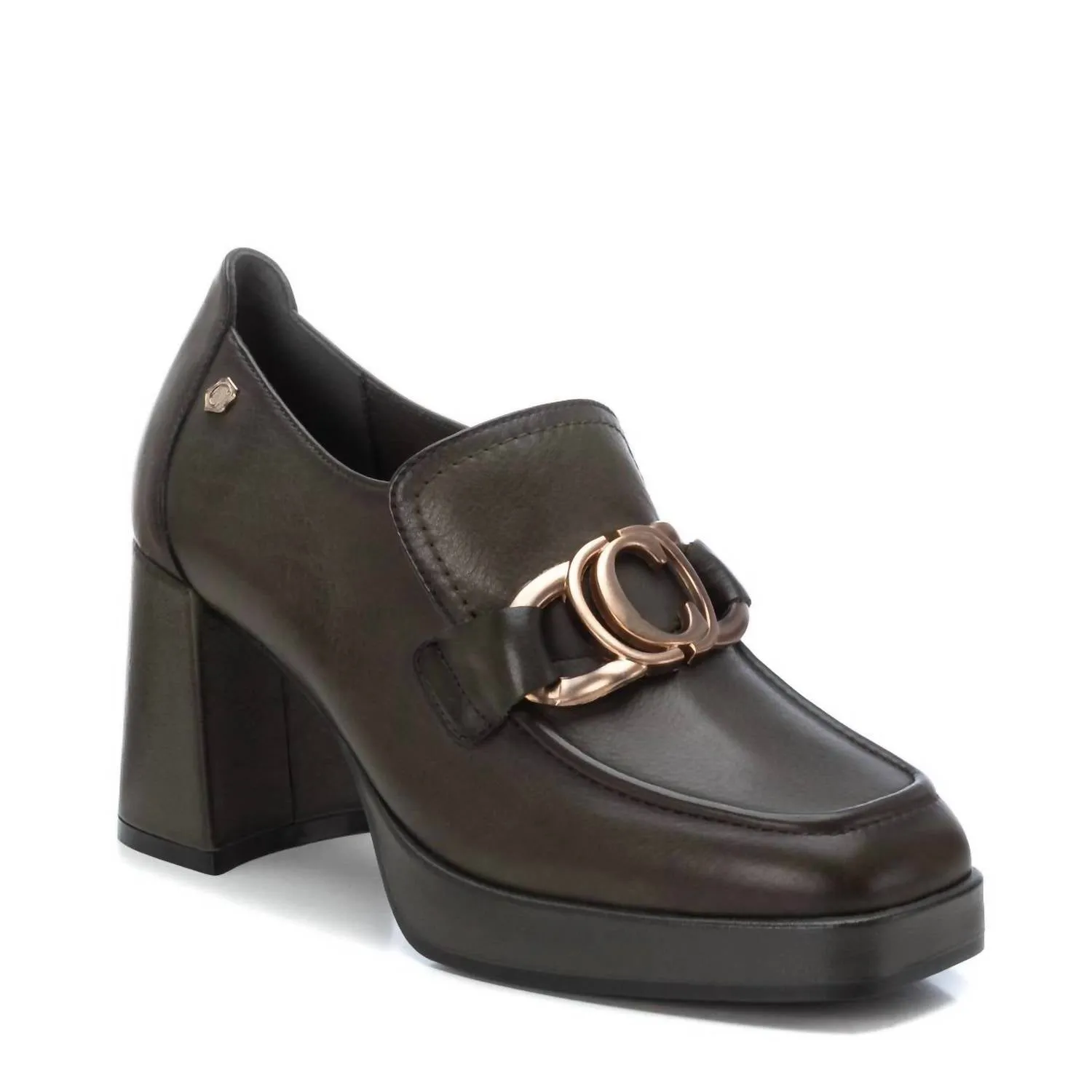 Women's Leather Moccasins In Kakhi