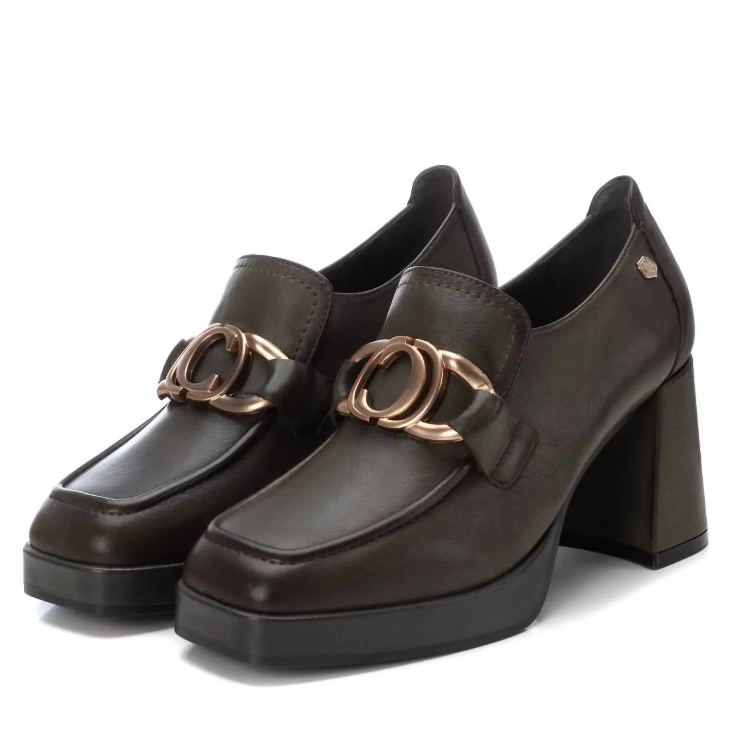 Women's Leather Moccasins In Kakhi