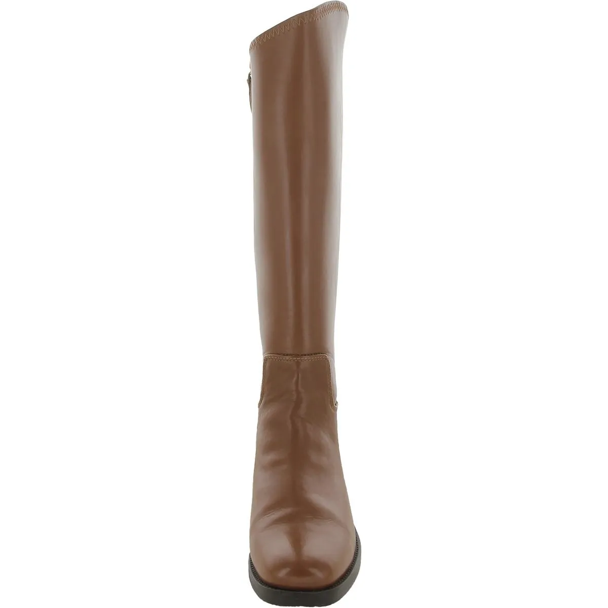 Womens Leather Round Toe Knee-High Boots