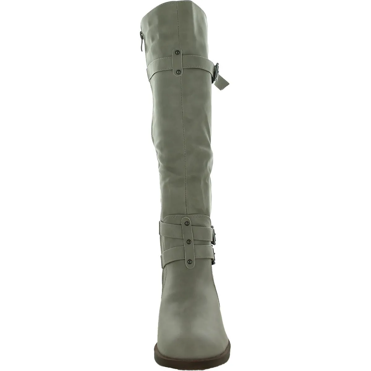 Womens Leather Wide Calf Knee-High Boots