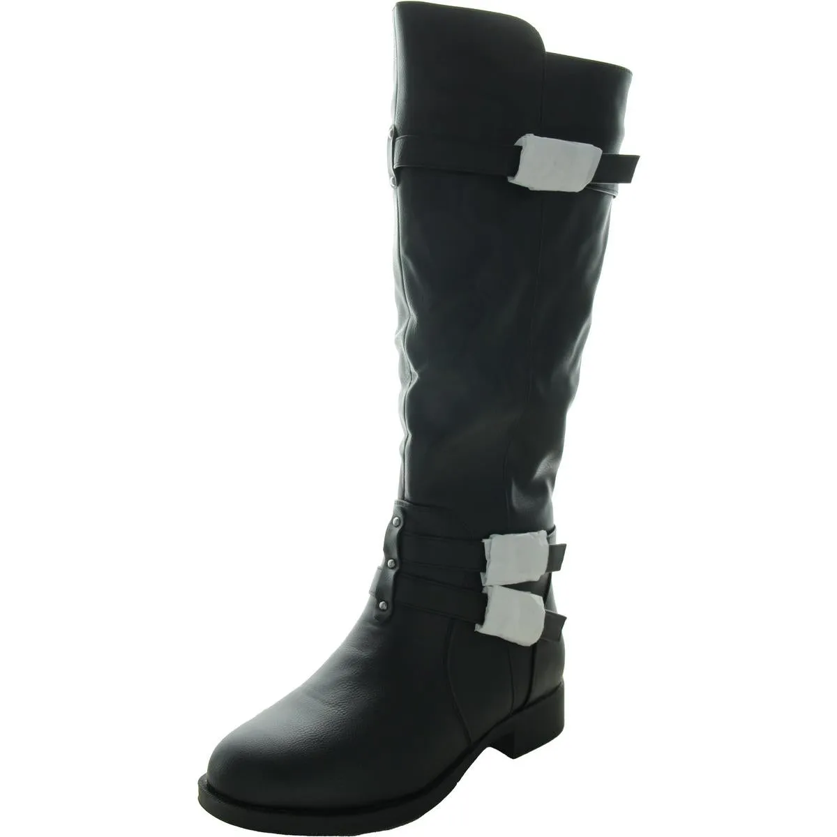 Womens Leather Wide Calf Knee-High Boots