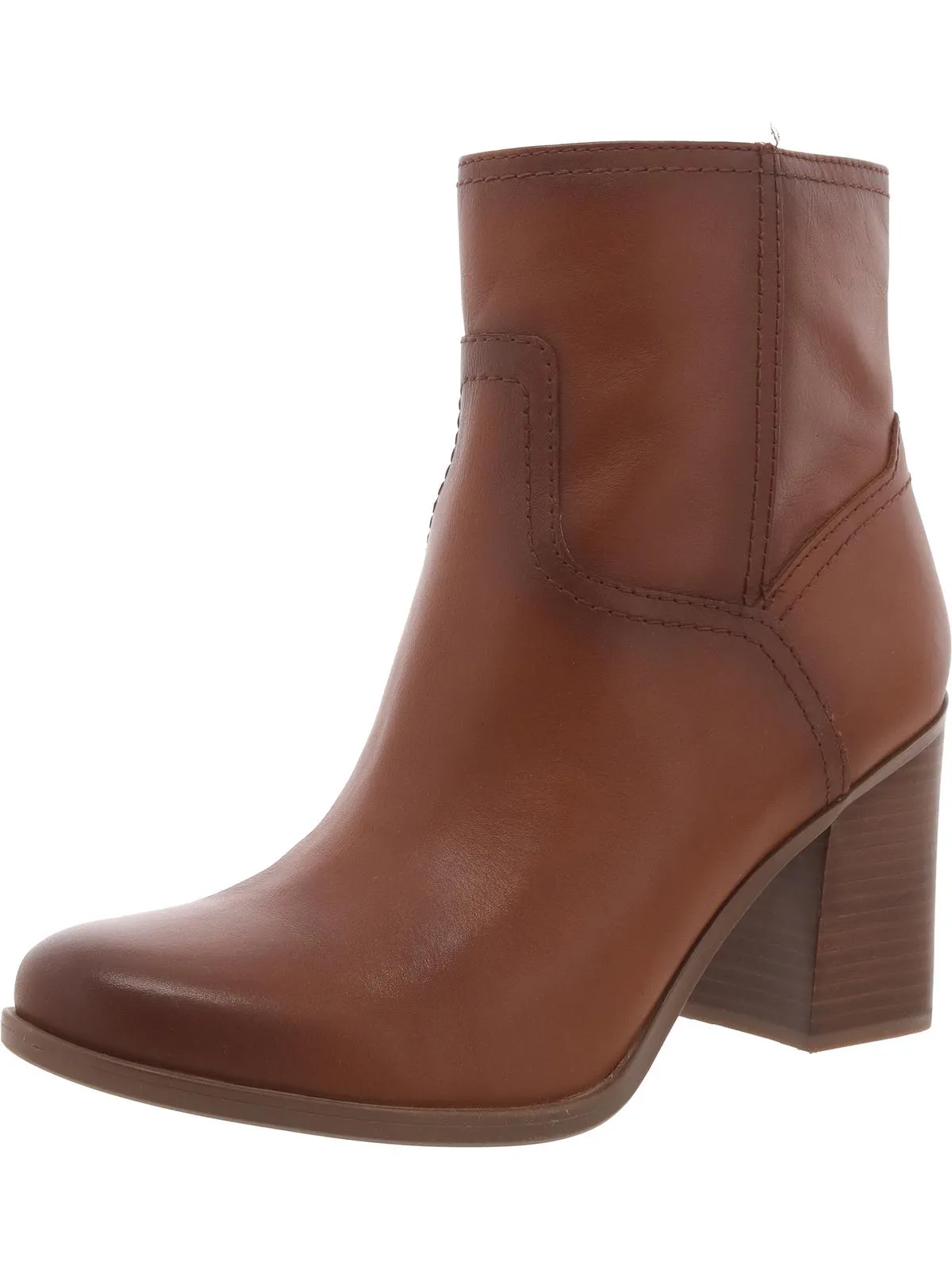 Womens Leather Zipper Booties