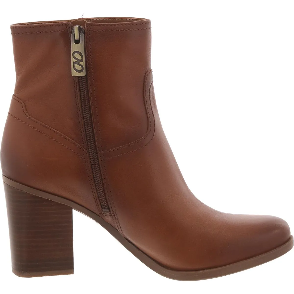Womens Leather Zipper Booties