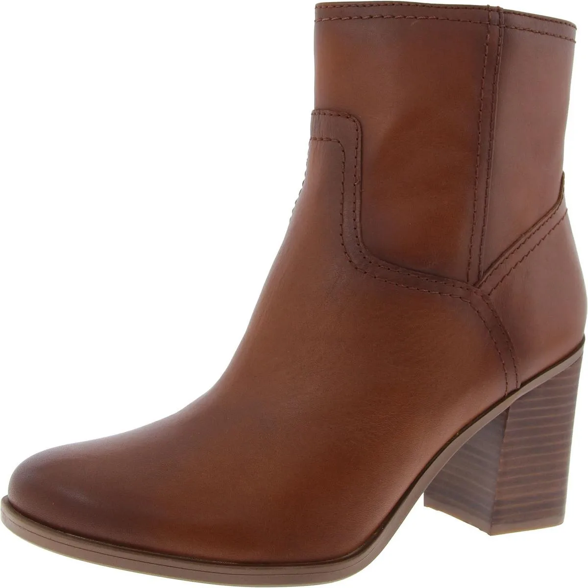 Womens Leather Zipper Booties