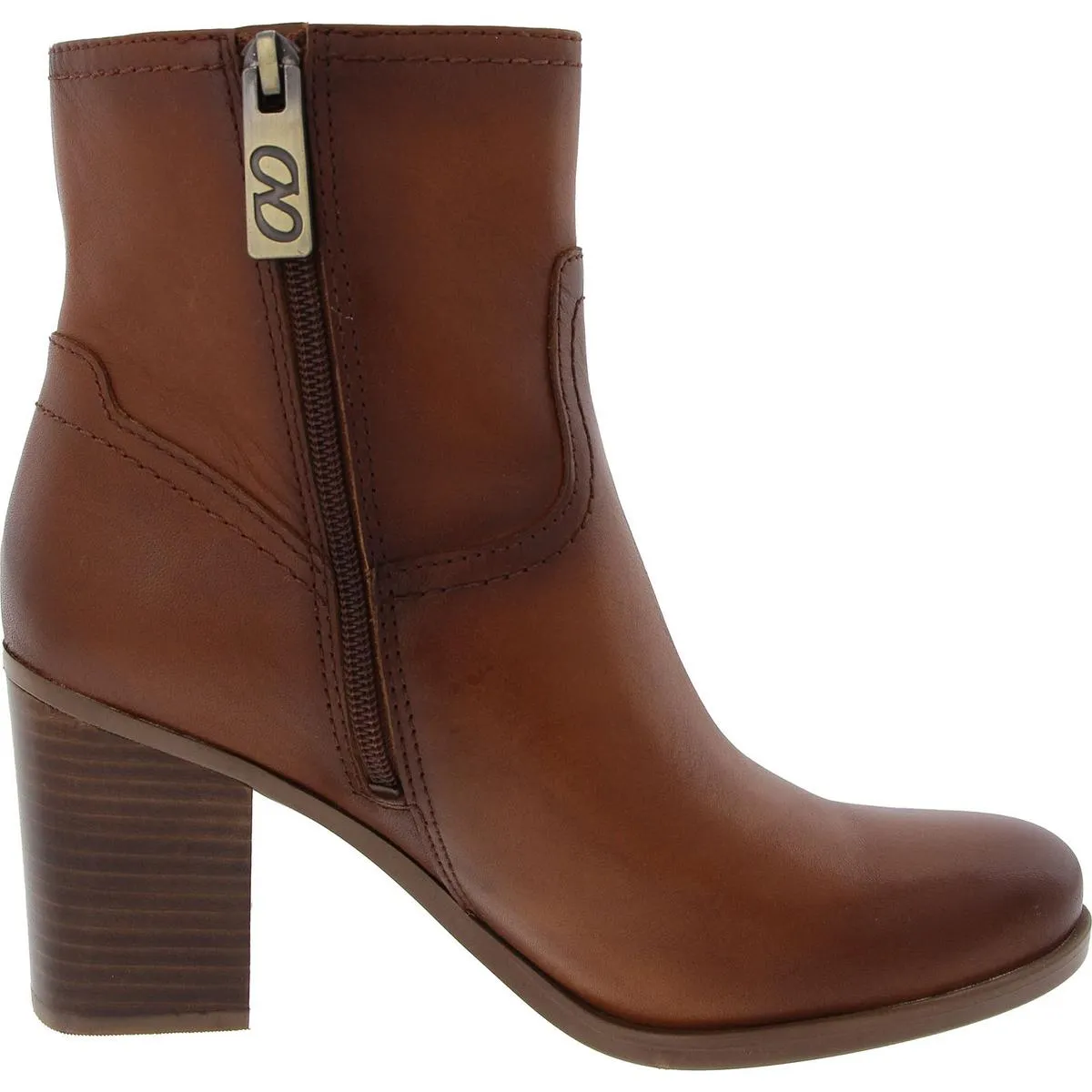 Womens Leather Zipper Booties