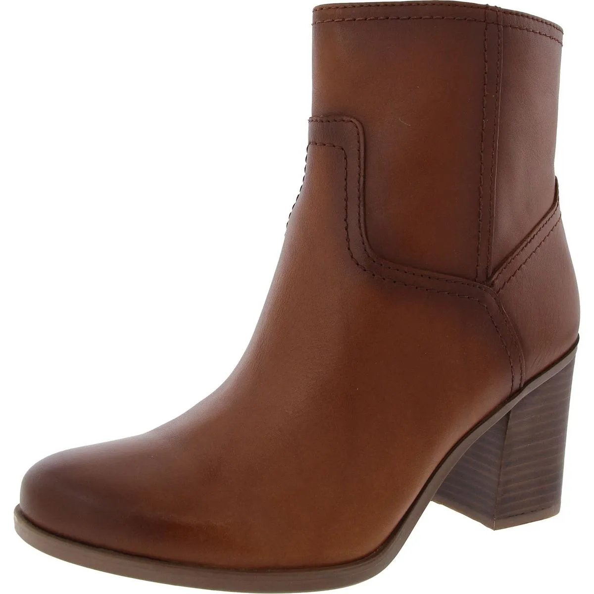 Womens Leather Zipper Booties