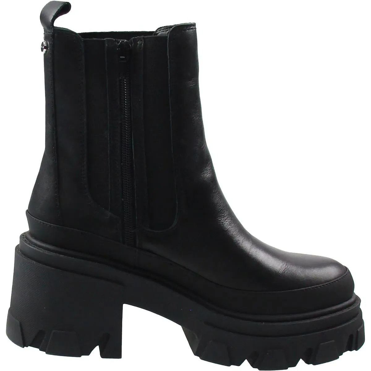 Womens Lugged Sole Leather Chelsea Boots