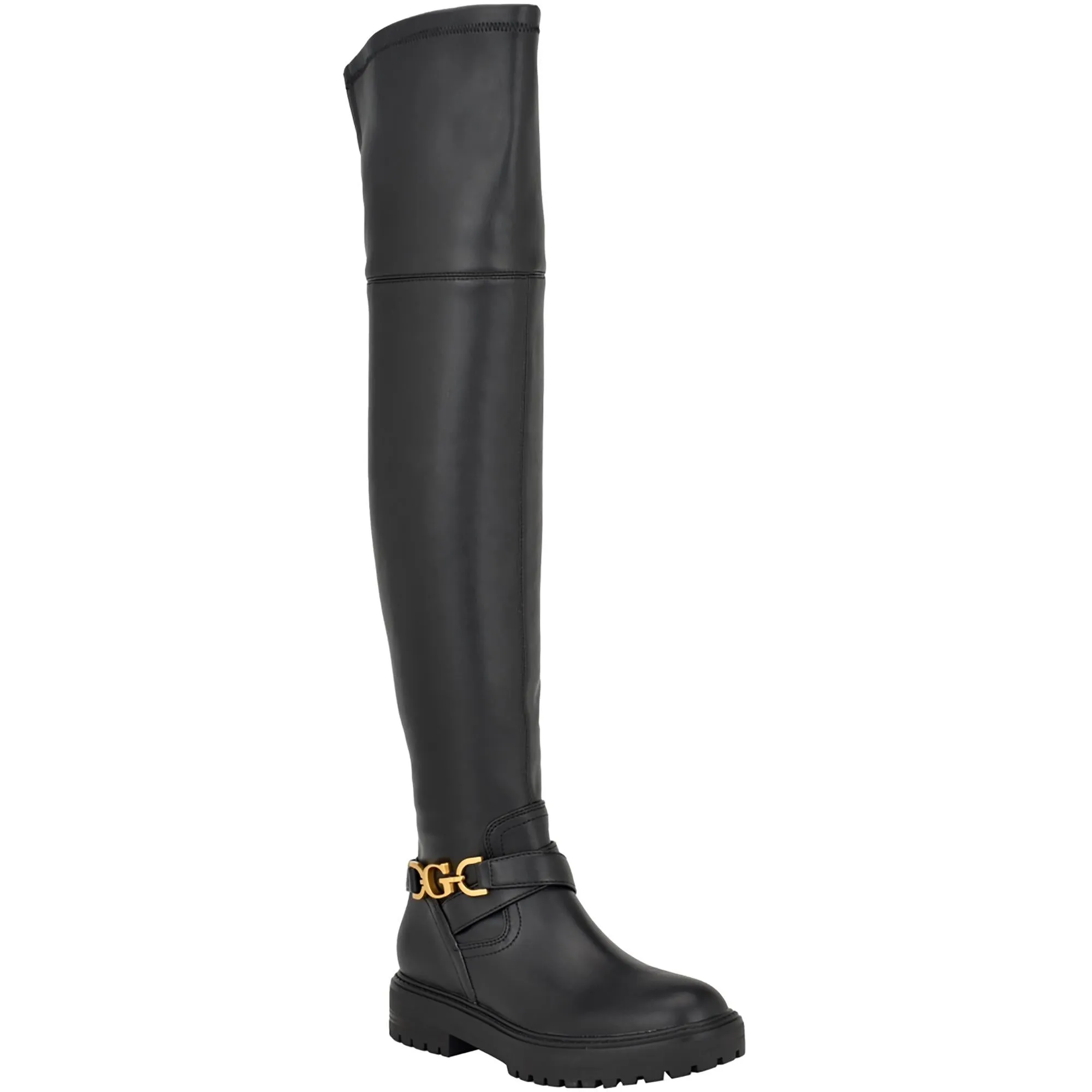 Womens Man Made Ornament Strap Over-The-Knee Boots