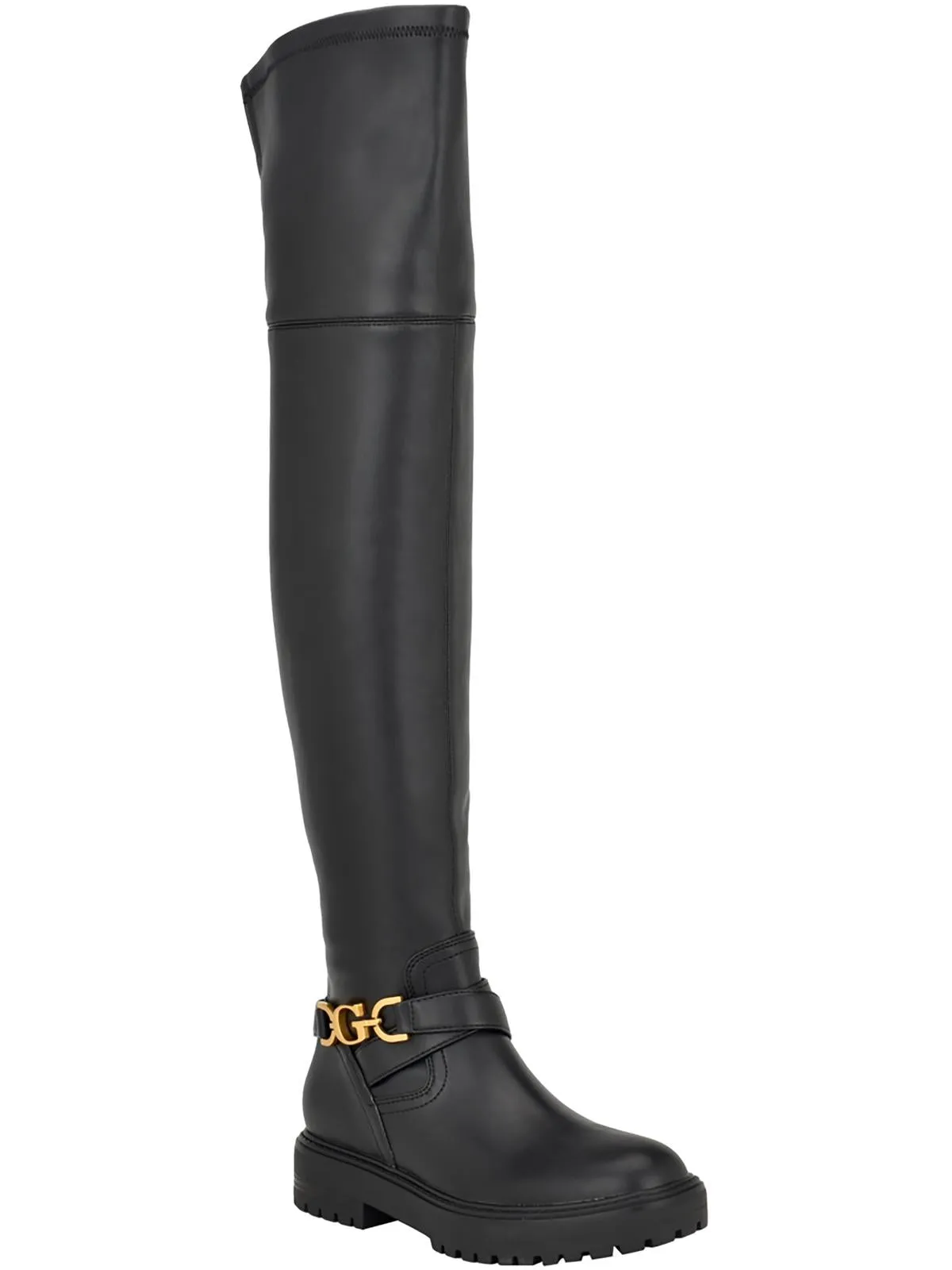 Womens Man Made Ornament Strap Over-The-Knee Boots