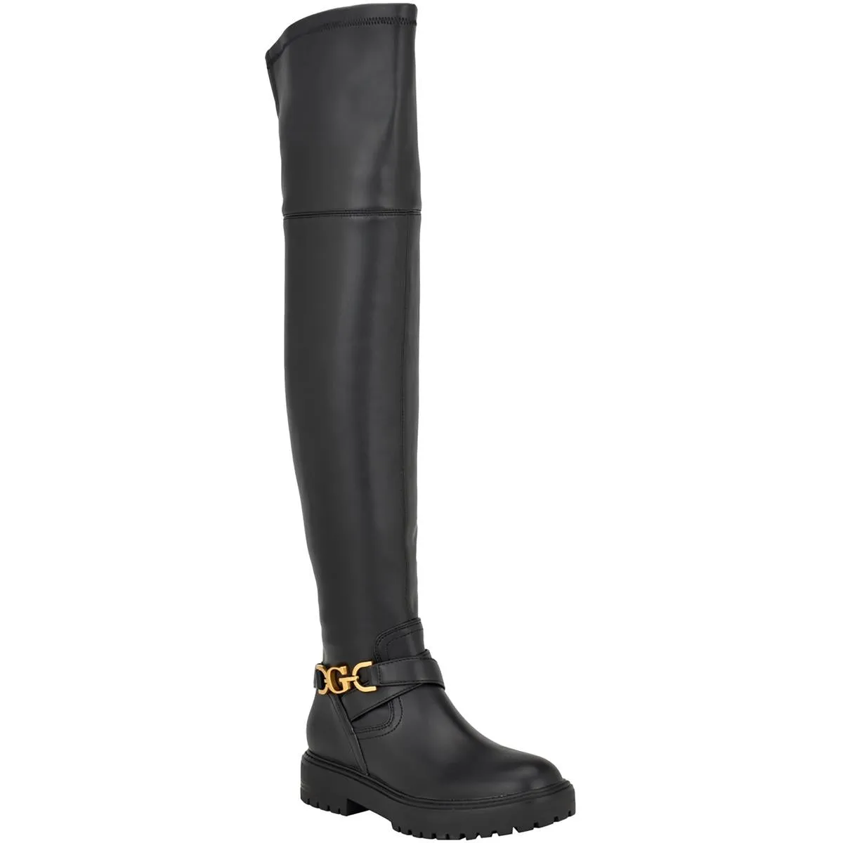 Womens Man Made Ornament Strap Over-The-Knee Boots