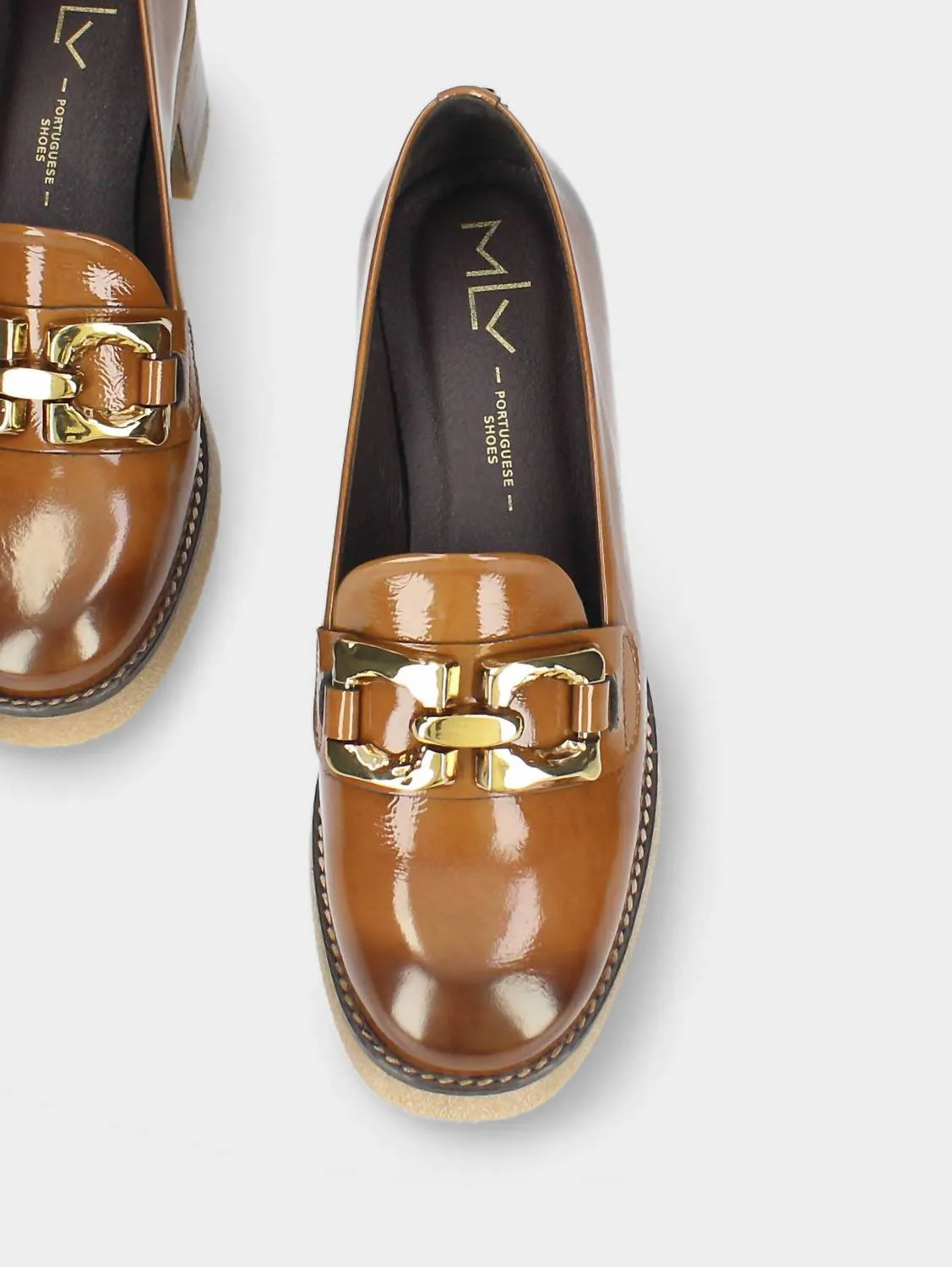 Women's Medium Heel Moccasin In Camel