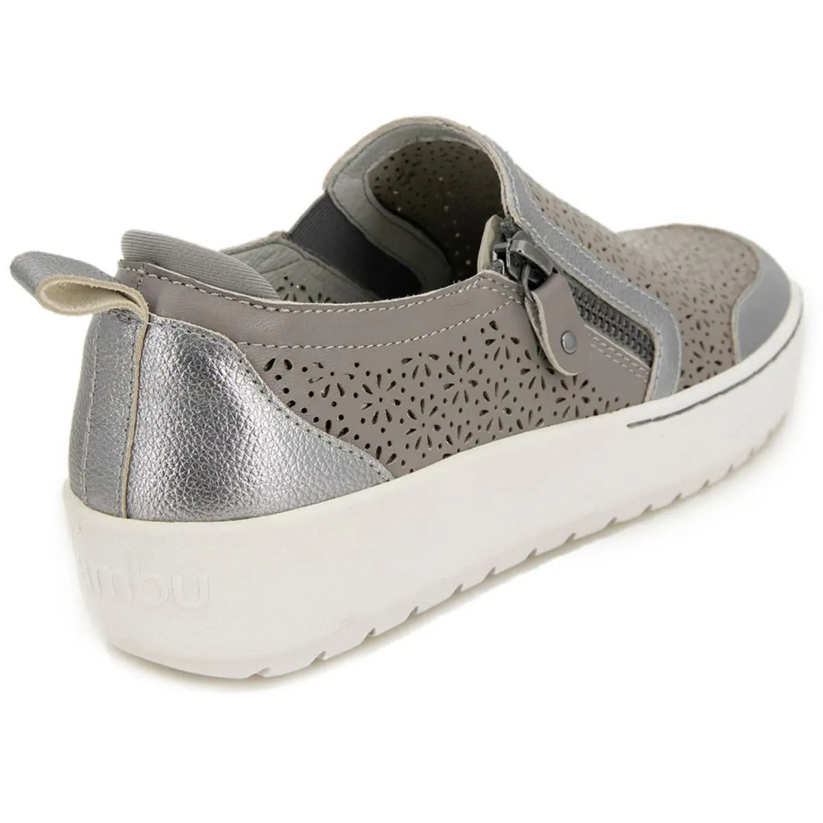 Womens Memory Foam Leather Slip-On Sneakers
