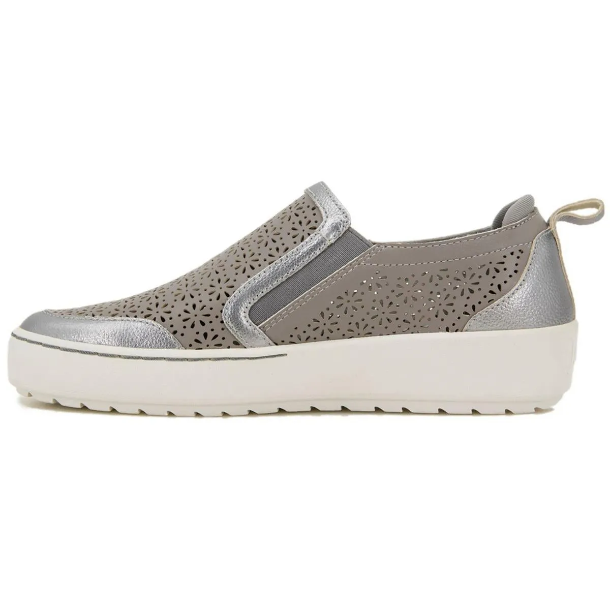 Womens Memory Foam Leather Slip-On Sneakers