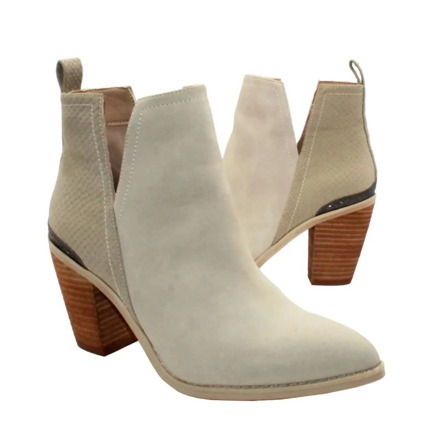 Women's Mumba Faux Exotic Upper Bootie In Chalk
