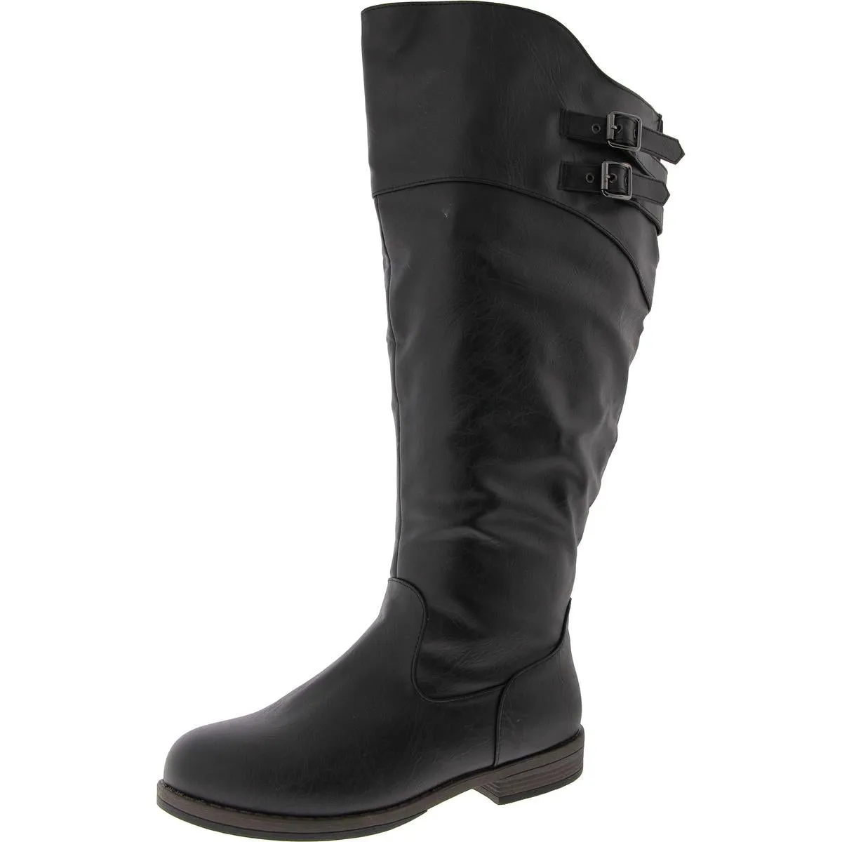 Womens Pull On Zipper Knee-High Boots