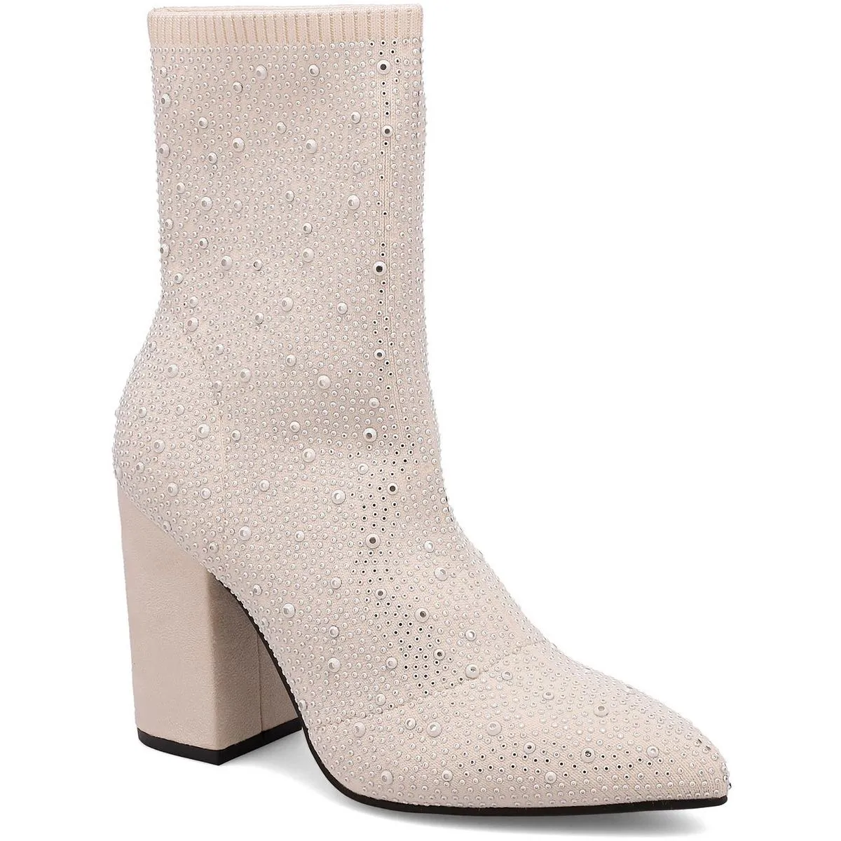 Womens Rhinestone Man Made Mid-Calf Boots