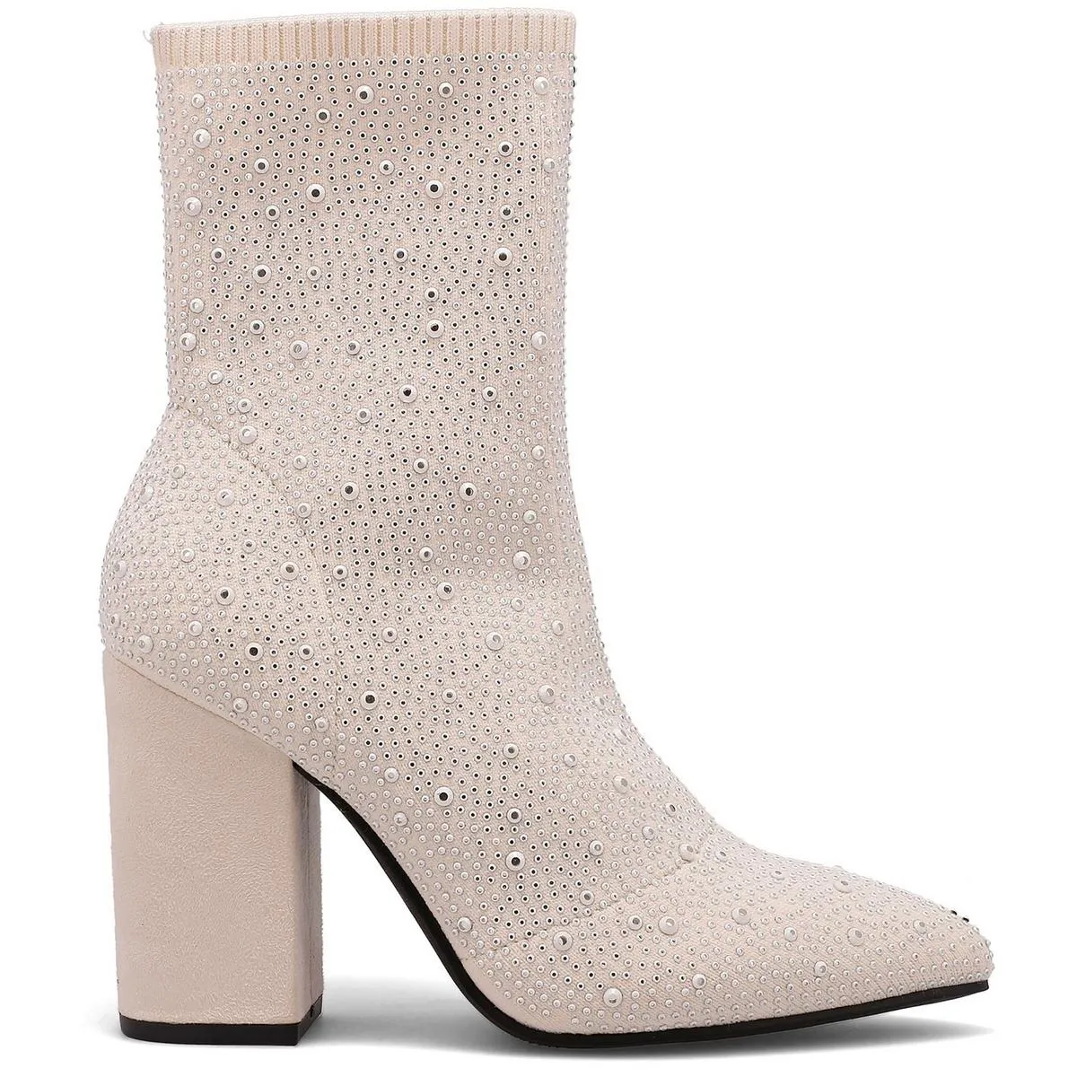 Womens Rhinestone Man Made Mid-Calf Boots
