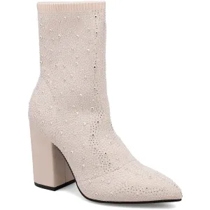 Womens Rhinestone Man Made Mid-Calf Boots