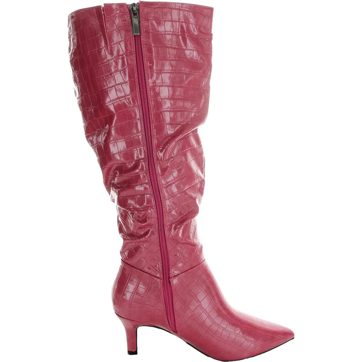 Womens Ruched Man Made Knee-High Boots