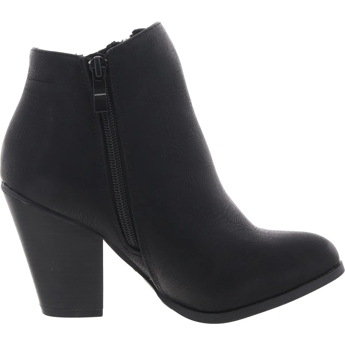 Womens Solid Faux Leather Ankle Boots