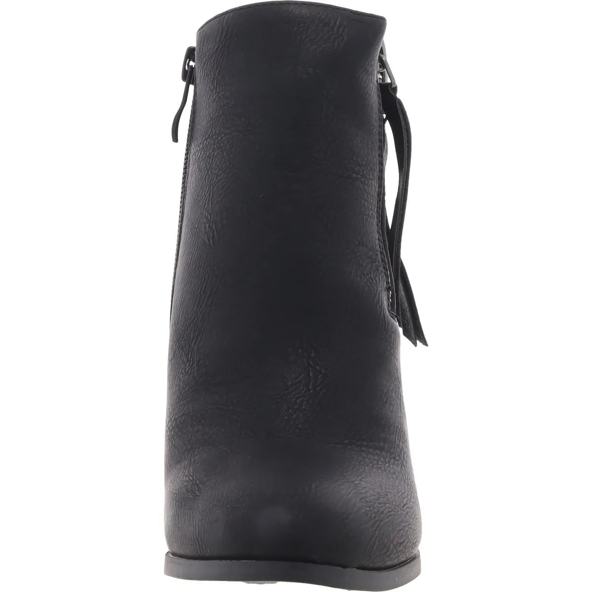Womens Solid Faux Leather Ankle Boots