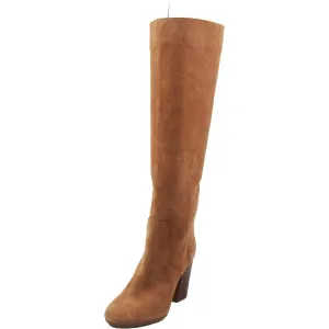 Womens Solid Leather Knee-High Boots