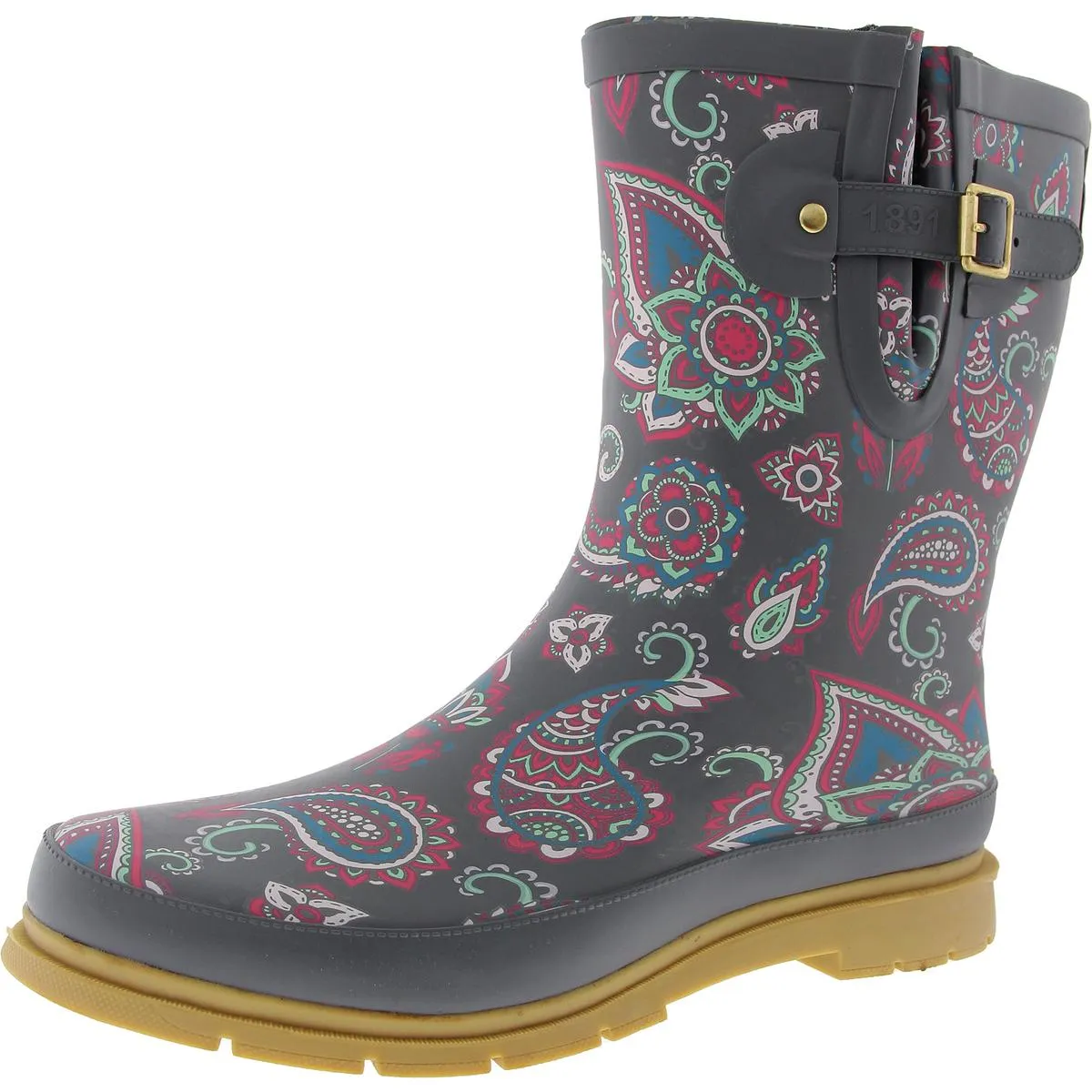 Womens Solid Rubber Rain Boots