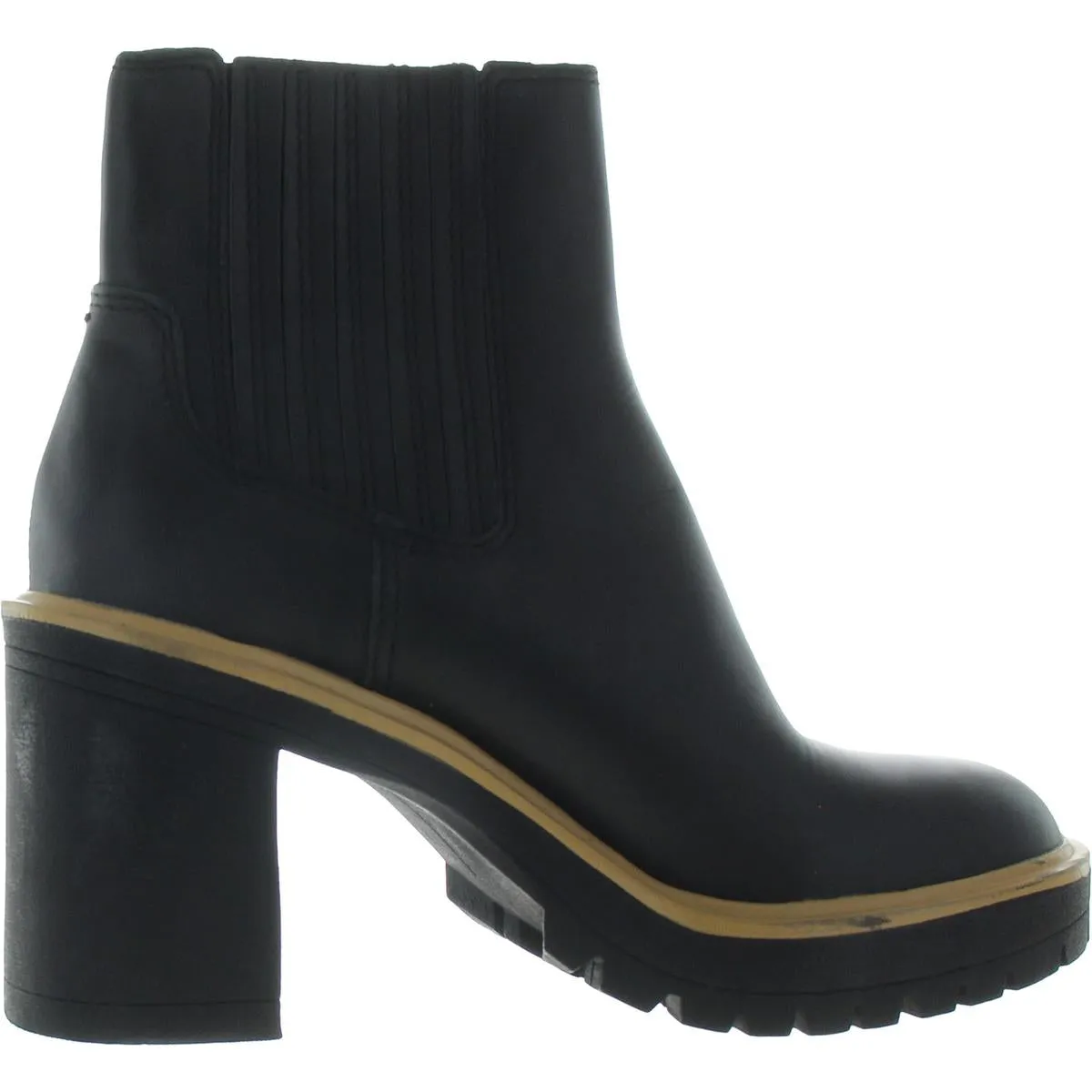 Womens Stretch Faux Leather Chelsea Boots