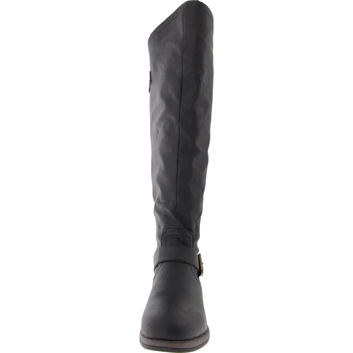 Womens Studded Faux Leather Knee-High Boots