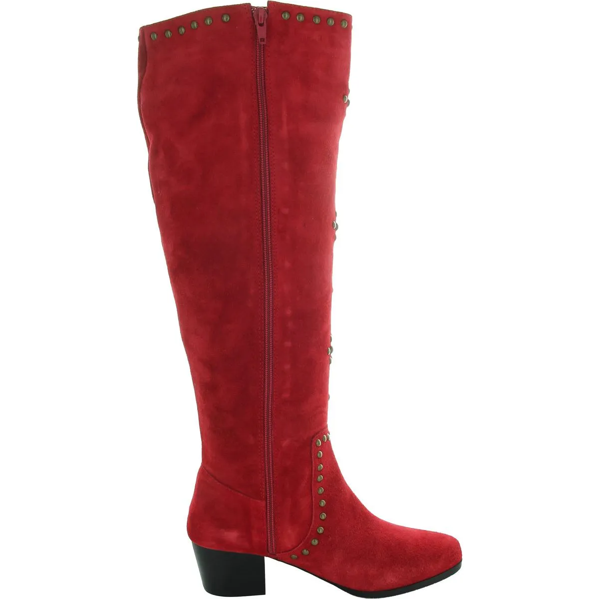 Womens Studded Leather Knee-High Boots