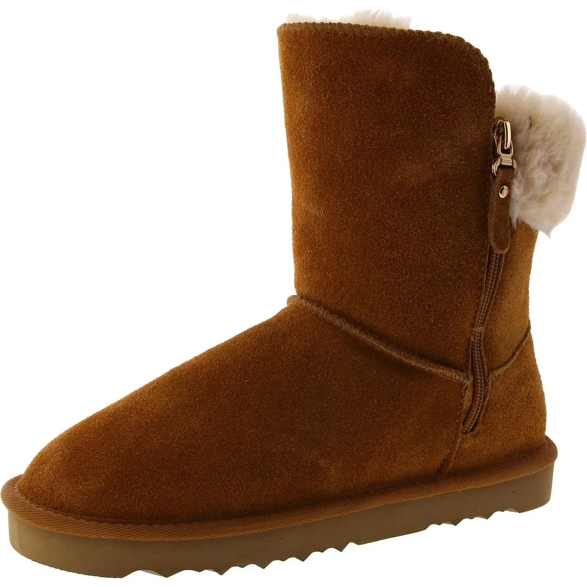 Womens Suede Cold Weather Shearling Boots