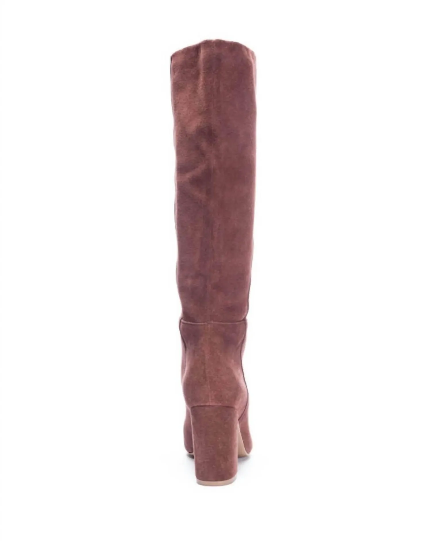 Women's Suede Knee High Boots In Red