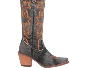 Women's Texas Tornado 15" Denim Boot In Washed Black