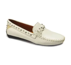 Women's Twisted Galaxy Moccasin In White True Glove