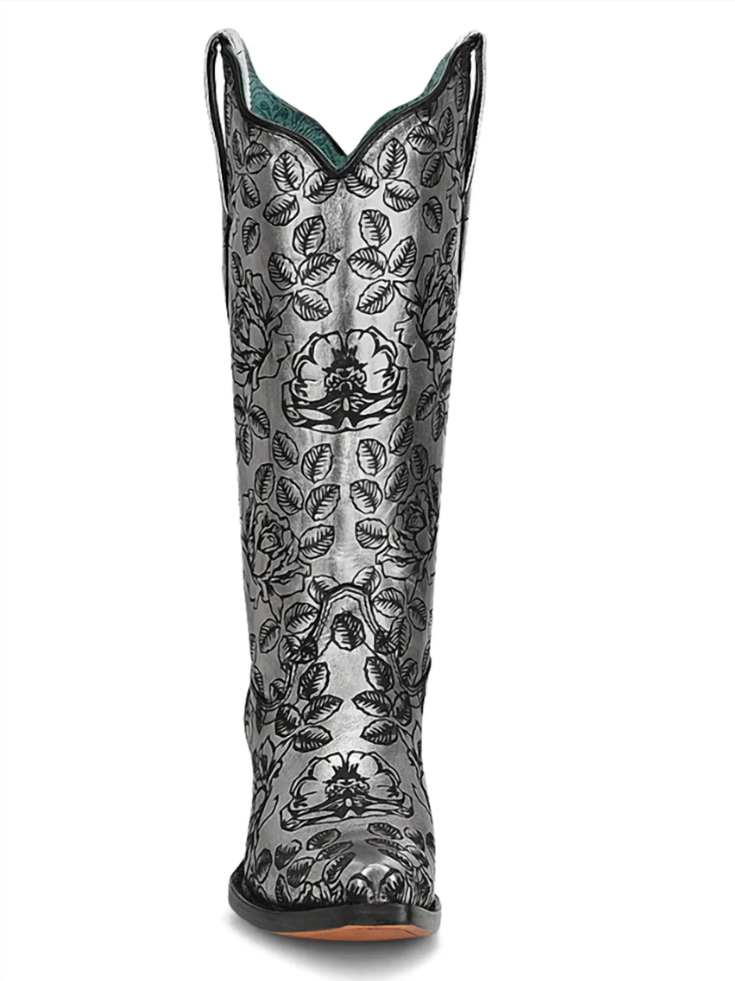Women's Western Dress Boots In Silver/black