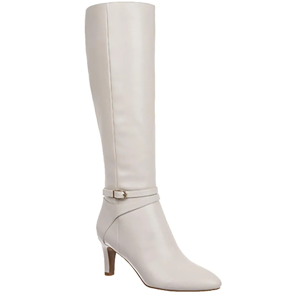 Womens Wide Calf Faux Leather Knee-High Boots