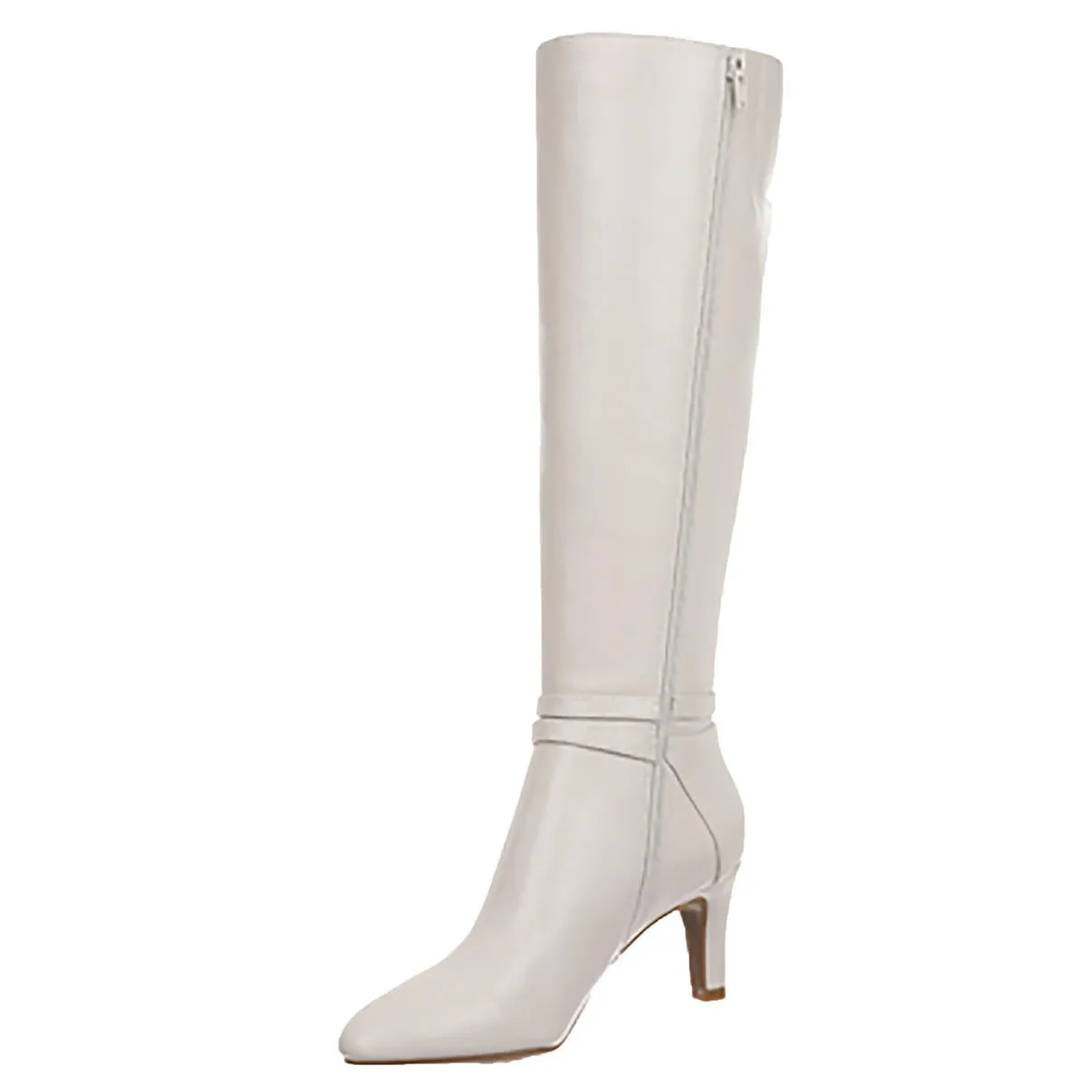 Womens Wide Calf Faux Leather Knee-High Boots
