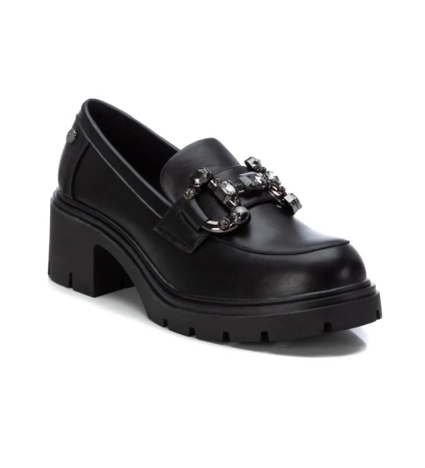 Women's Wide Heel Moccasins In Black