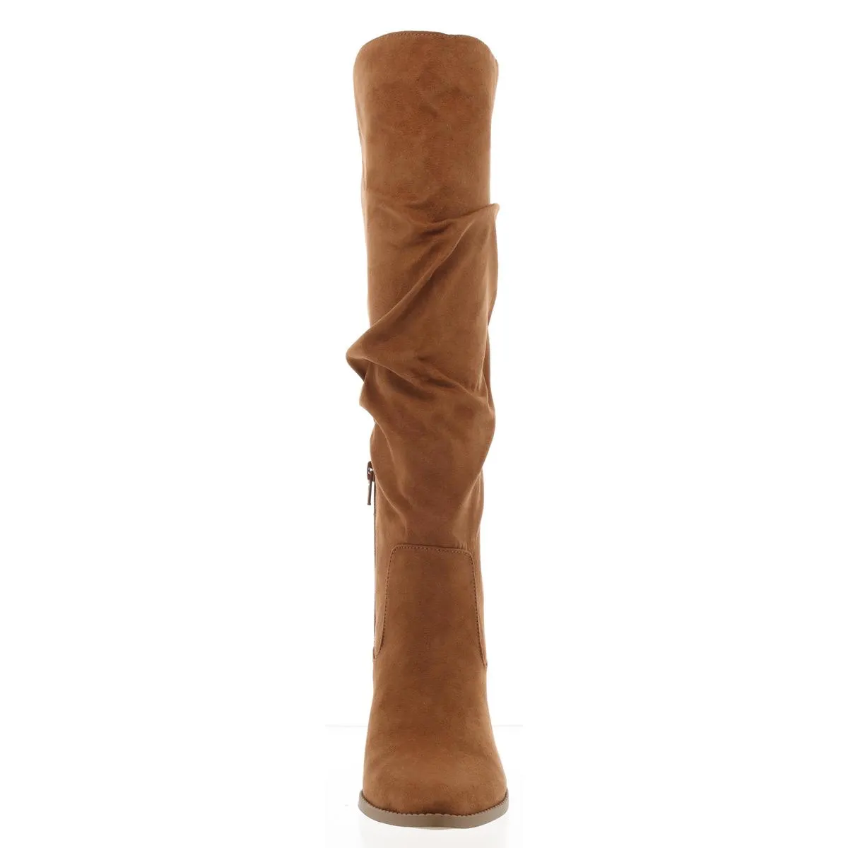 Womens Zip Up Pointed Toe Knee-High Boots
