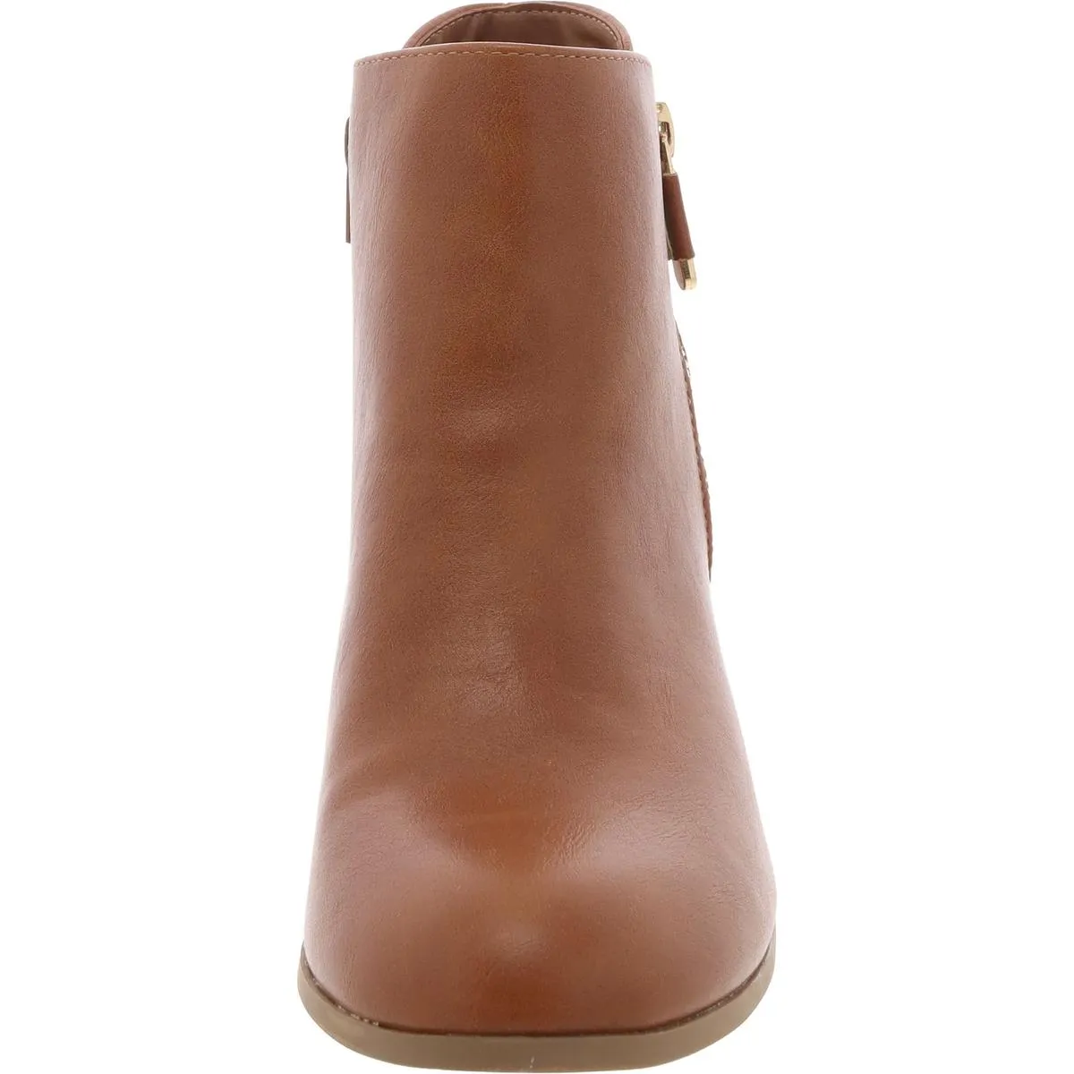 Womens Zipper Faux Leather Ankle Boots