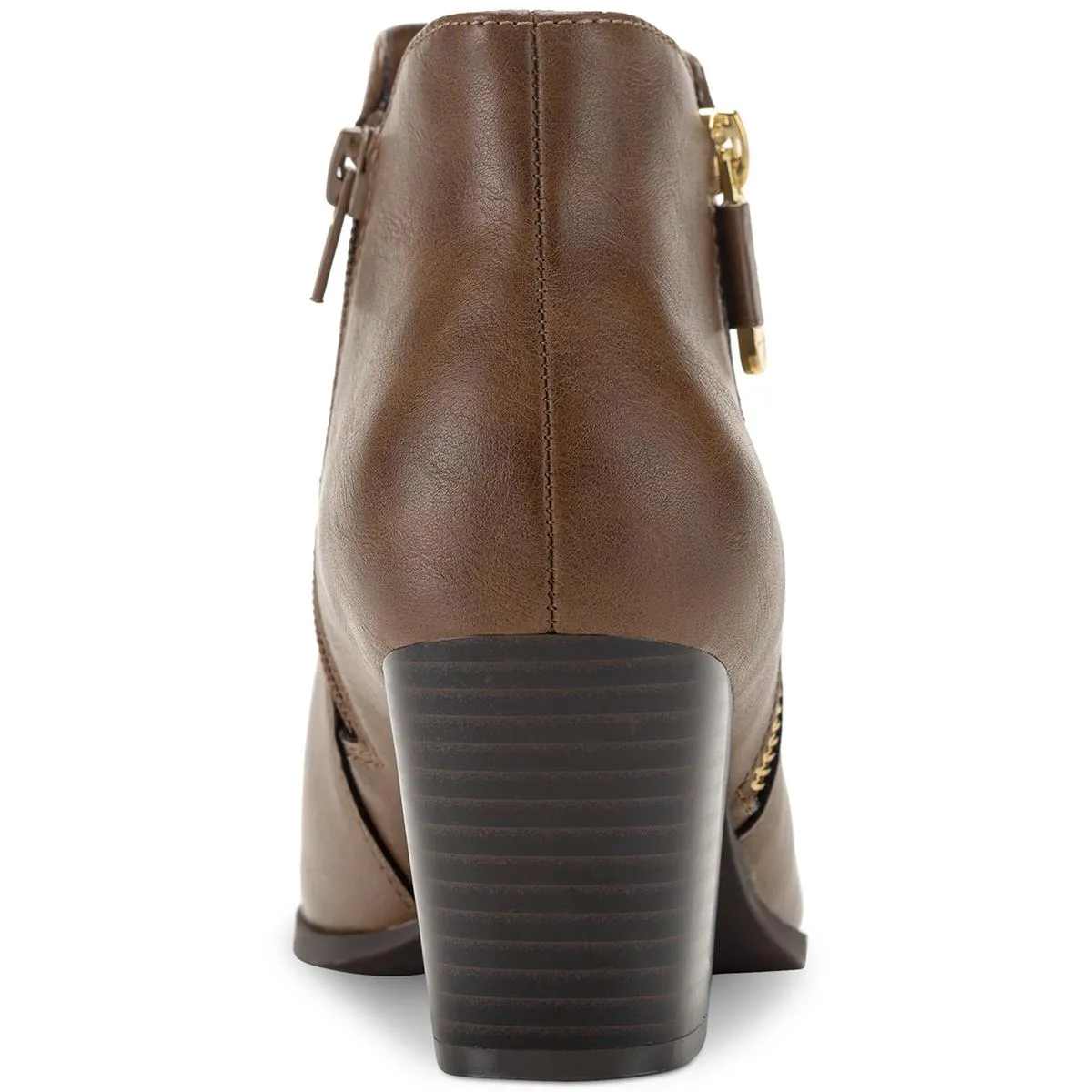 Womens Zipper Faux Leather Ankle Boots
