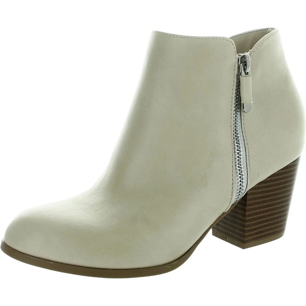 Womens Zipper Faux Leather Ankle Boots