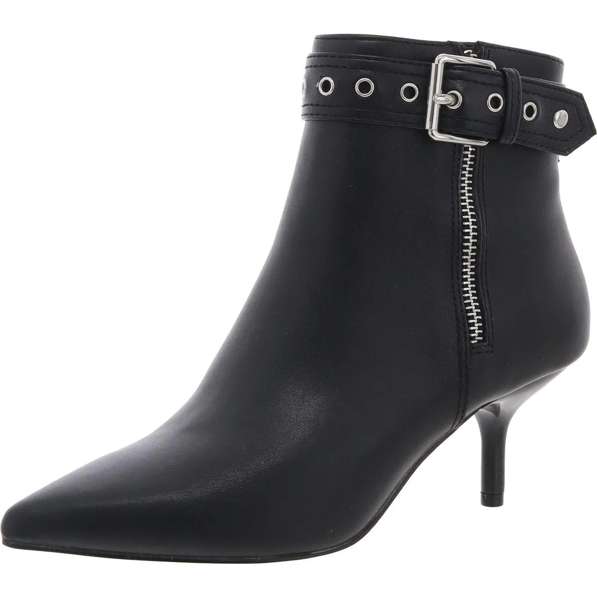 Womens Zipper Faux Leather Booties