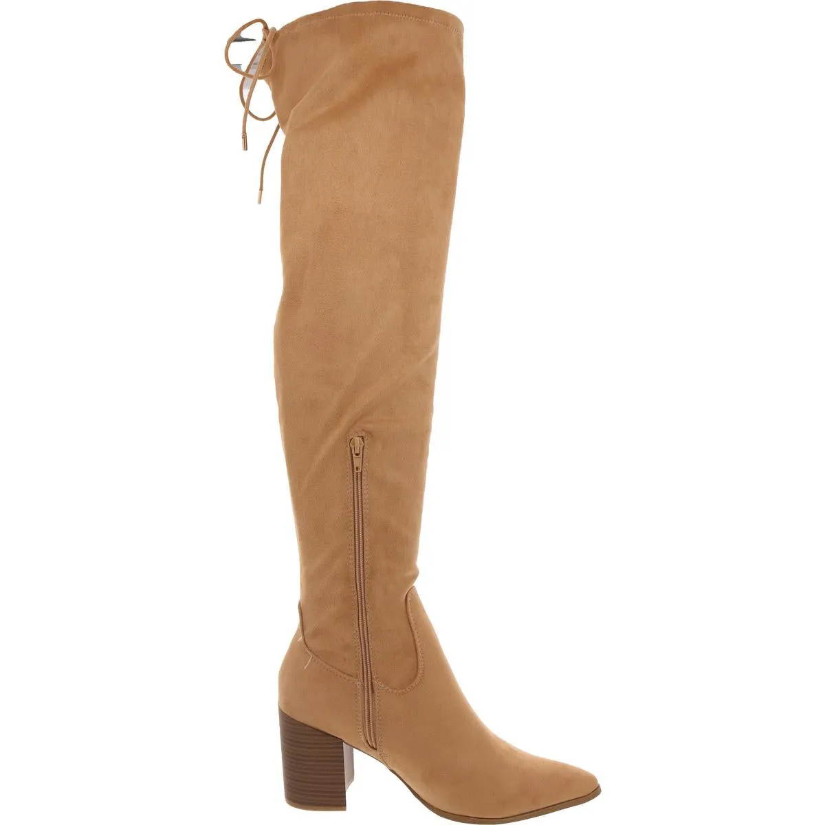 Womens Zipper Faux Suede Knee-High Boots