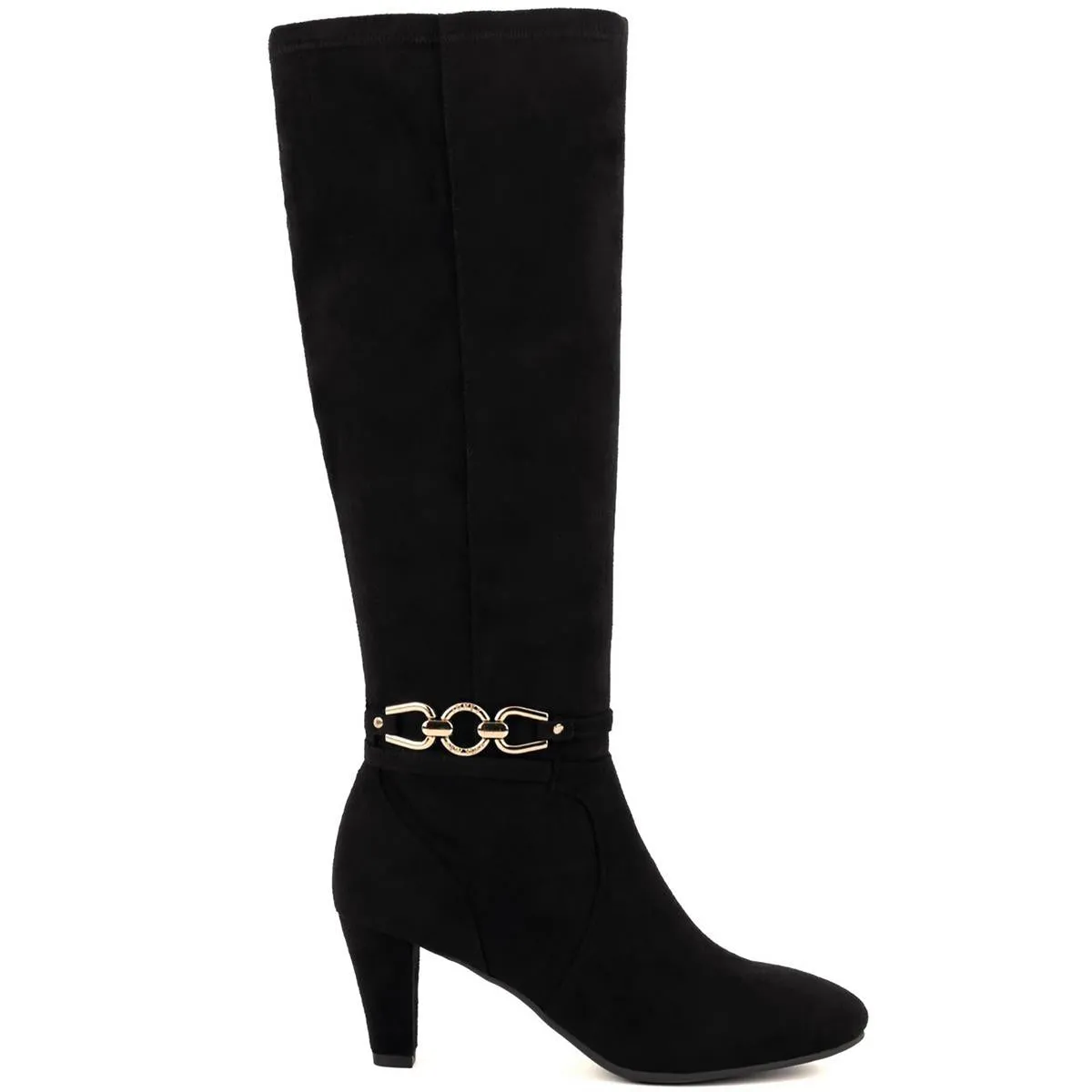 Womens Zipper Faux Suede Knee-High Boots